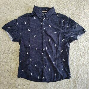 Denim & Flower Ricky Singh Pineapple Slim Fit Button Up Navy